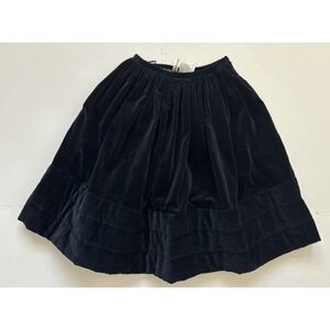 Vtg COMME DES GARCONS Velvet Skirt Quilted Japan Twee Rockabilly- Size S Black